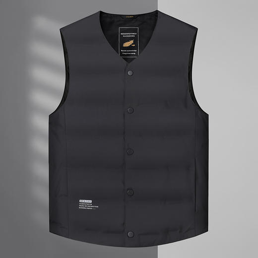 【90白鸭绒】【新款DLC】大依优型大码男装V领羽绒马甲简约休闲宽松外套男坎肩背心上衣保暖 商品图2