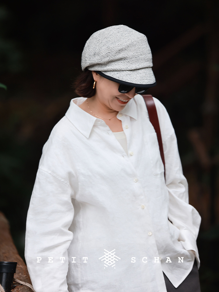 PETIT SCHAN小闪 CLO#355 just right 刚刚好 经典款纯亚麻基础长袖衬衫四季外穿内搭纯色衬衣多色可选