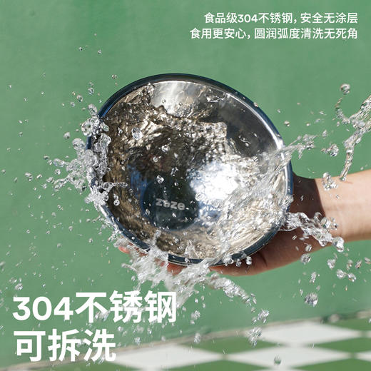 zeze复古甜心条纹波纹宠物金属碗-B 商品图2