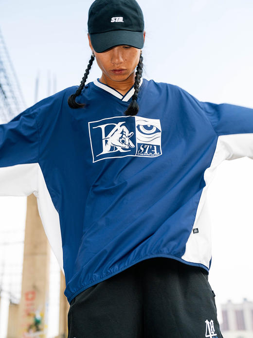 BK2024秋季复古拼接宽松训练服长袖 商品图8