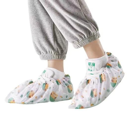 【100只仅19.9！】一次性印花卡通鞋套无纺布加厚家用防滑室内机房耐磨脚套 商品图3