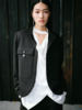 LIYIHAN 日本进口面料24秋新中式黑色立领短款西装外套女中山装 商品缩略图2