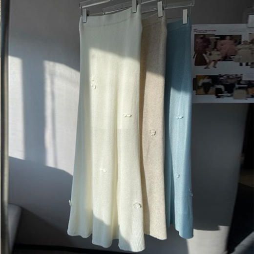 【顺丰包邮】15952 洛诗琳秋冬慵懒感天丝麻气质钩花半身裙女58198B 商品图4