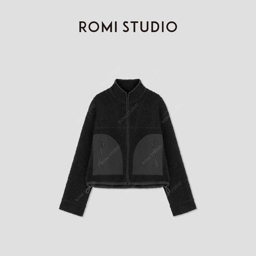 ROMI STUDIO“温暖过冬”绵羊毛混纺大颗粒绒宽松立领外套 431WS092 商品图3
