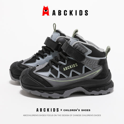 abckids童鞋加绒二棉鞋男童女童2024冬季新款儿童高帮防滑保暖运动鞋 商品图9