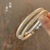 丁摩 足银999.9带证书描金珐琅26g+砂旧珐琅百福实心开口手镯4ZF-663F 商品缩略图0
