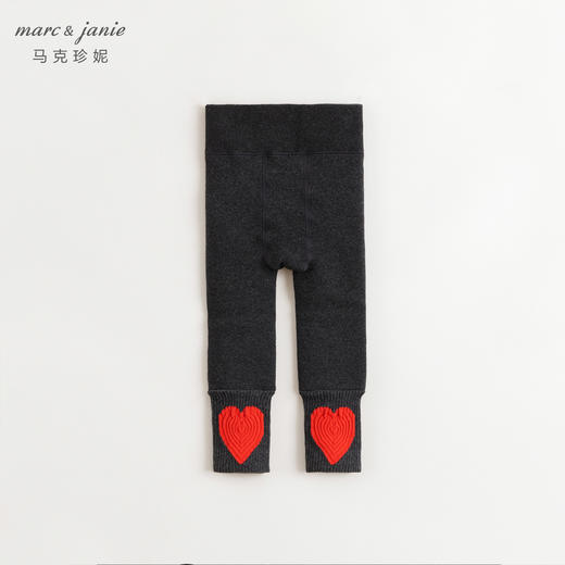 马克珍妮女童爱心脚口弹力加绒打底裤2024秋冬新款241653 商品图2