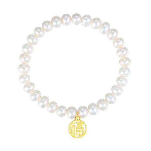 足金福牌贝珠手链 商品图2