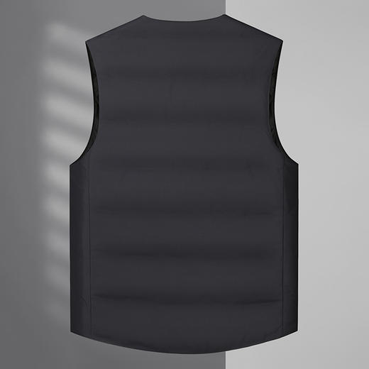 【90白鸭绒】【新款DLC】大依优型大码男装V领羽绒马甲简约休闲宽松外套男坎肩背心上衣保暖 商品图3