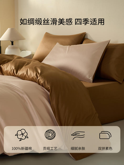 佳丽斯60支全棉四件套贡缎被套纯棉床单床上用品床笠款轻奢高级感 商品图6