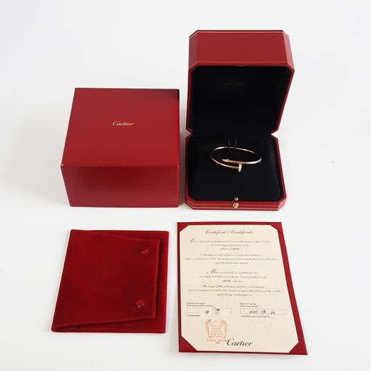 【95新】Cartier卡地亚JUSTE UN CLOU系列B604851718K玫瑰金镶头尾钻粗版钉子手镯17号中性款现售价：58500！021024NJS03 商品图1