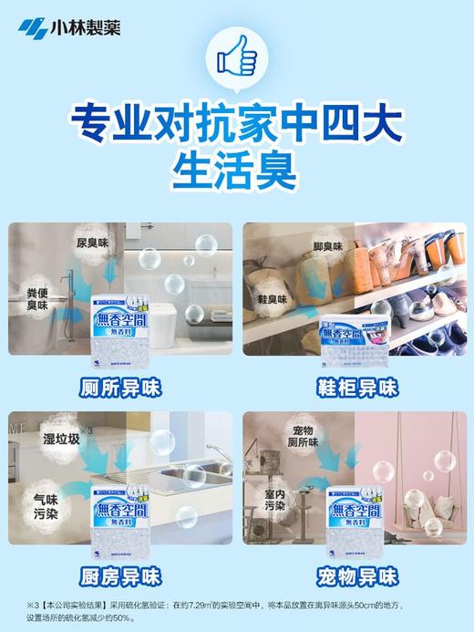 小林制药无香空间消臭元鞋柜消臭房间厕所消臭垃圾宠物消臭315g(效期2025年9月) 商品图3