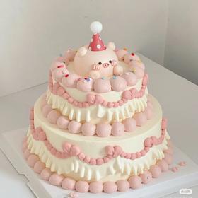 【网红小猪猪创意蛋糕】私人定制💕8英寸三层