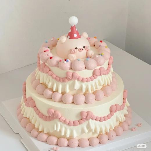 【网红小猪猪创意蛋糕】私人定制💕8英寸三层 商品图0