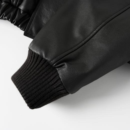 ROMI STUDIO土耳其进口牛皮拼羊皮毛毛领短款夹克皮衣RW24WW80405 商品图4