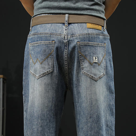 【新款DQ】大依优型大码潮款松紧腰牛仔裤棉质YKK拉链加肥加大宽松男士胖子显瘦潮流弹力舒适 商品图5