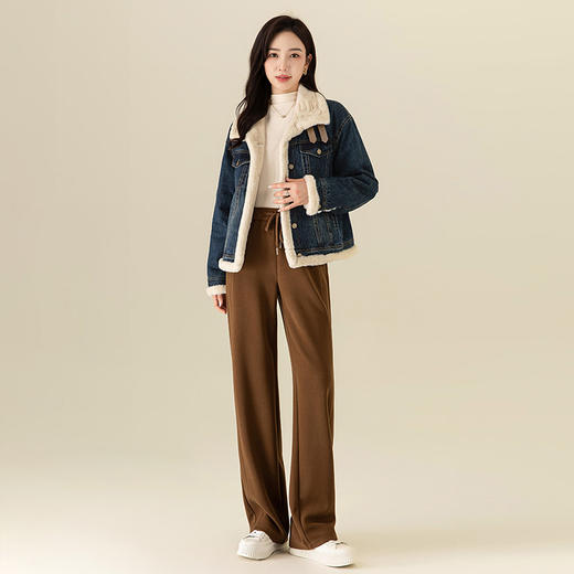 【高货xg】全新升级【铂金会员266/天猫359/差价93】(13306) 洛诗琳韩版百搭牛仔加绒外套女冬季新款加厚夹克保暖棉服 商品图0