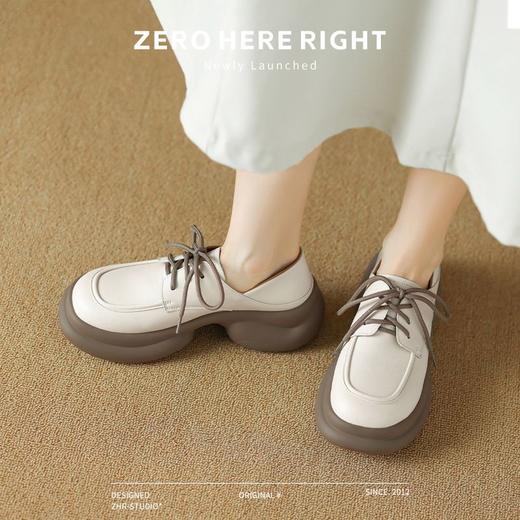 ZHR则则真皮时尚经典英伦单鞋女2024新款轻便耐穿百搭显高小皮鞋 商品图6