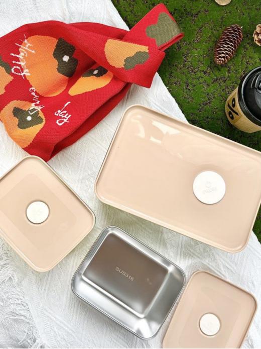 🎉🎉🎉【品牌直发】😍送柿柿如意袋！🌟 优铂YOPO日式便当盒3件套：✅316食品级不锈钢，💕⁫安全卫生 ✅多巴胺配色✨✨✨，⁡双层隔热防烫 ✅密封锁鲜📣，⁭食材不串味👏👏 商品图5