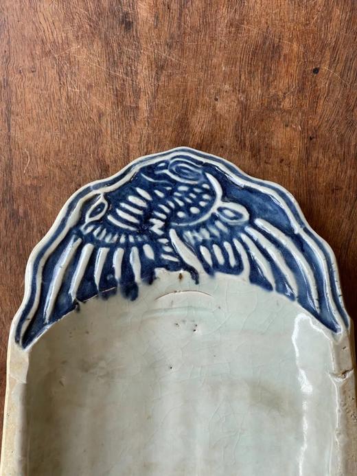 青花模造凤纹瓷瓦当一对，顺丰包邮 商品图1