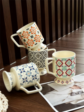 🎀高颜值分享杯子☺️中的奢侈品💥今天它来了【YOOHOPE波西米亚系列-复古花砖马克杯】💥♞自带高级感的陶瓷水杯🔥#简约又带着复古风格颜值🌸