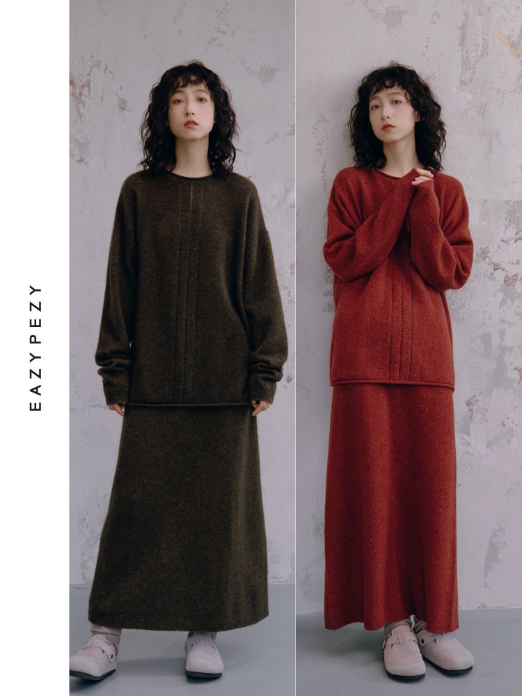 24AW 阿勒泰牦牛绒镂空卷边套装