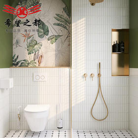 哑光厨房地绿色卫生间厕所花砖墙砖浴室阳台瓷砖复古法式600x600