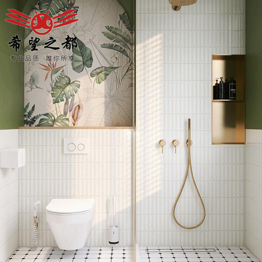 哑光厨房地绿色卫生间厕所花砖墙砖浴室阳台瓷砖复古法式600x600 商品图0