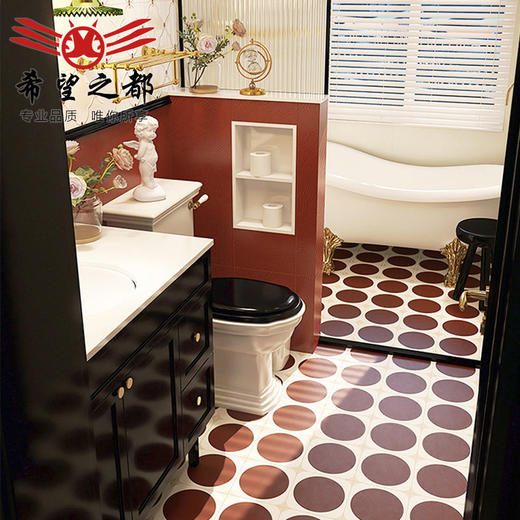 卫生间浴室法式小墙砖瓷砖地砖娘厨房厕所200x200mm复古惹花砖 商品图2