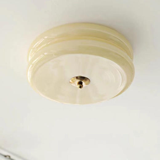 卧室吸顶灯玄关法式风奶油 飘窗北欧玻璃过道氛围灯具中古吸顶灯 商品图3