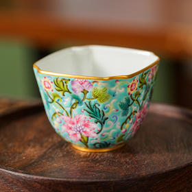 溢珍堂绿地花卉四方杯