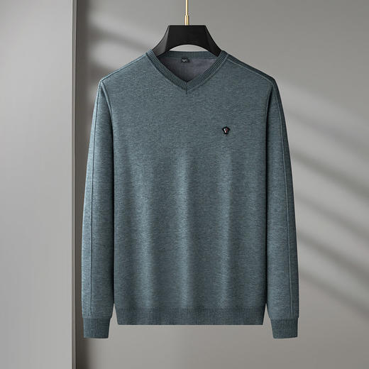 【加绒】【绵羊毛】【新款DDS】大依优型大码男装V领毛衫线衣针织衫休闲加肥加大男士胖子大码内搭上衣毛衣 商品图3