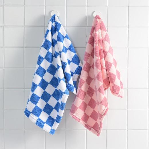 洁丽雅格子毛巾吸水亲肤家用洗脸巾擦脸面巾纤维棋盘格款2024新款 商品图1