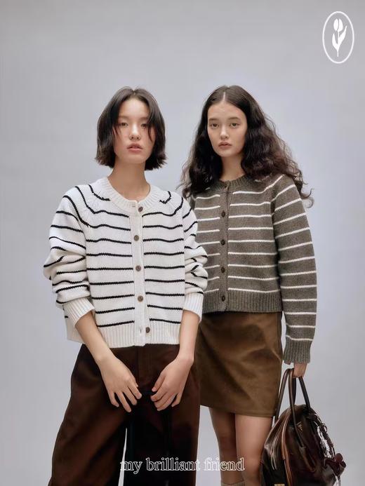 shyshystill/shy202408022/重磅700g全羊毛经典条纹针织开衫 商品图0