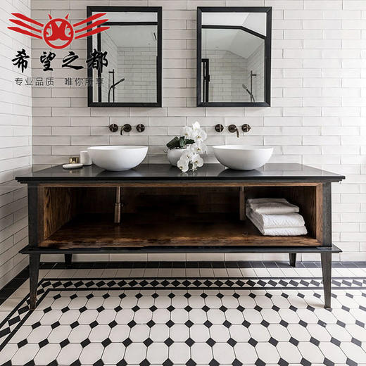 餐厅300x300法式全瓷马赛克风背景墙通体客格子高定装修砖卫生间 商品图3