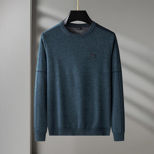 【加绒】【绵羊毛】【新款DDS】大依优型大码男装圆领毛衫线衣针织衫休闲加肥加大男士胖子大码内搭上衣毛衣 商品图9