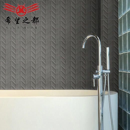 树叶阳台厨房瓷砖白色墙砖鱼骨法式300x600通体纹卫生间网红全瓷 商品图1