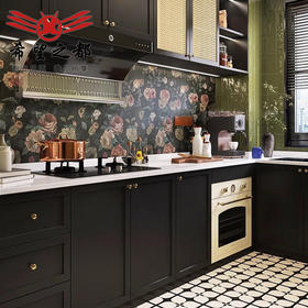 墙砖地砖砖复古300x900瓷砖厕所墨绿色浴室法式玫瑰花厨房卫生间