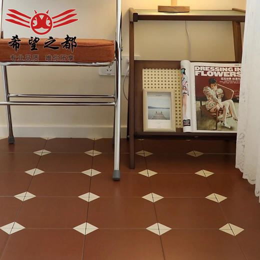 古风咖啡花砖地砖地砖厨房民宿卫生间中面包店焦复古浴室瓷砖糖色 商品图1