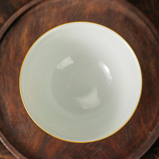 溢珍堂蓝地花卉斗笠杯 商品图4