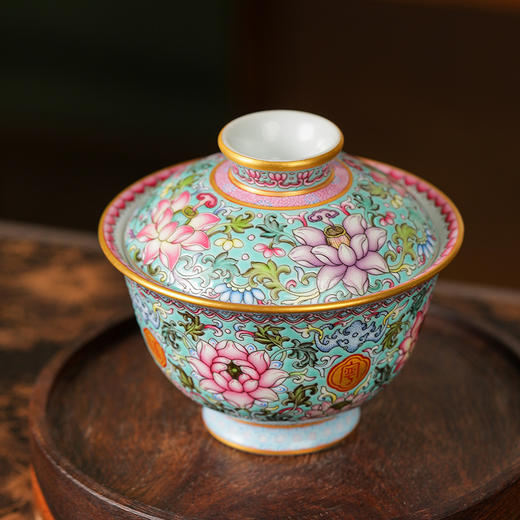 溢珍堂福寿康宁盖碗 商品图5