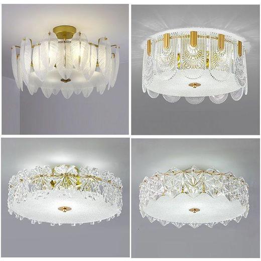 中古客厅玻璃餐厅卧室网红民宿法式吸顶灯书房吸顶灯奶油风灯具 商品图1