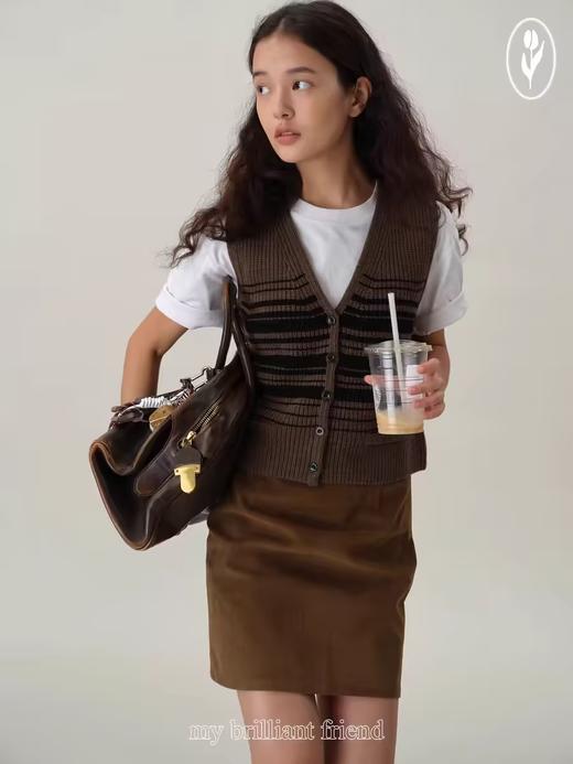 shyshystill/shy202408016/v领粗细条纹高品质全羊毛重磅无袖马甲 商品图1