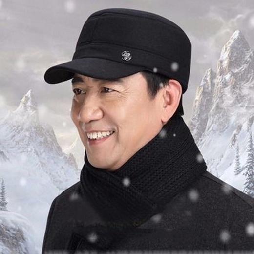 【超暖！秋冬加厚鸭舌帽】全方位保暖，防寒防冻！男士中老年户外护耳平顶帽子毛呢爸爸爷爷 商品图1