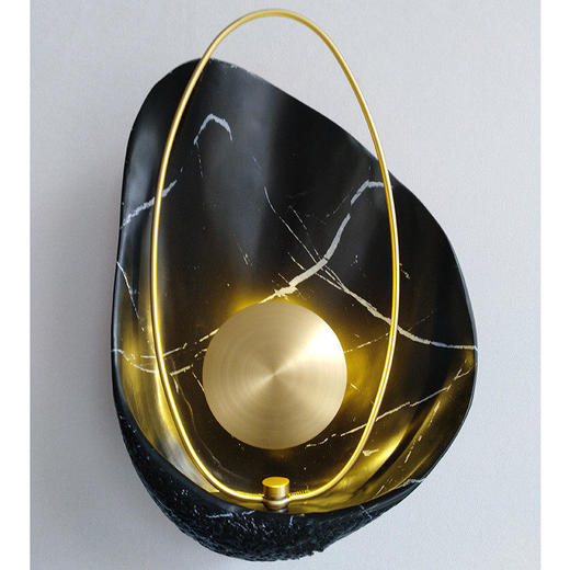 石壁贝壳客厅北欧灯云全铜艺术树脂卧室灯具创意楼梯背景灯装饰 商品图3