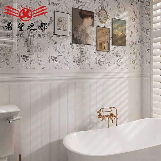 浴室仿古砖复古护墙板卫生间酒花砖墙裙瓷砖法式美式客砖红色餐厅 商品图2