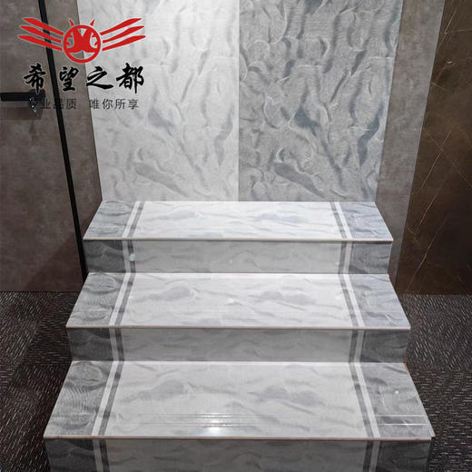 原厂砖台阶通体砖地板砖 踏步地砖楼梯大理石灰色瓷砖拉槽防滑 商品图1