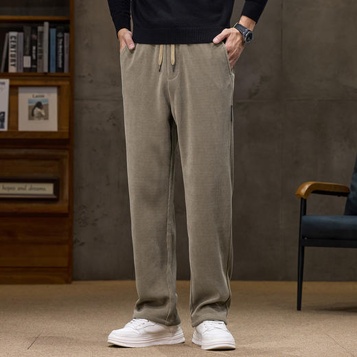 【灯芯绒】【DQ】大依优型大码松紧腰直筒休闲裤长裤男舒适休闲简约百搭加肥加大男装 商品图2