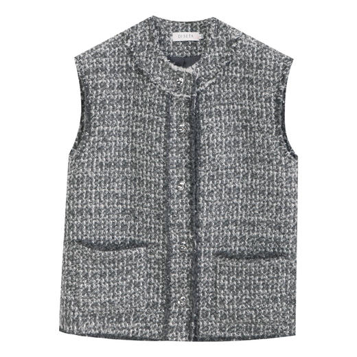 玳莎粗花呢宽肩马甲女2024年秋冬新款宽松显瘦小香风时尚上衣外套  ED37003 商品图4