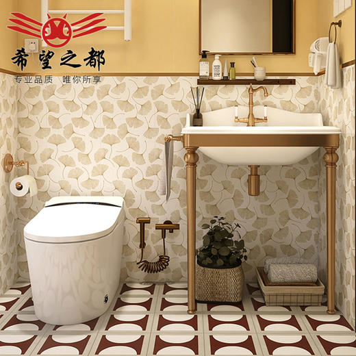 浴室银杏厕所搭配花300x800卫生间瓷砖法式洗手间复古墙砖花砖 商品图0